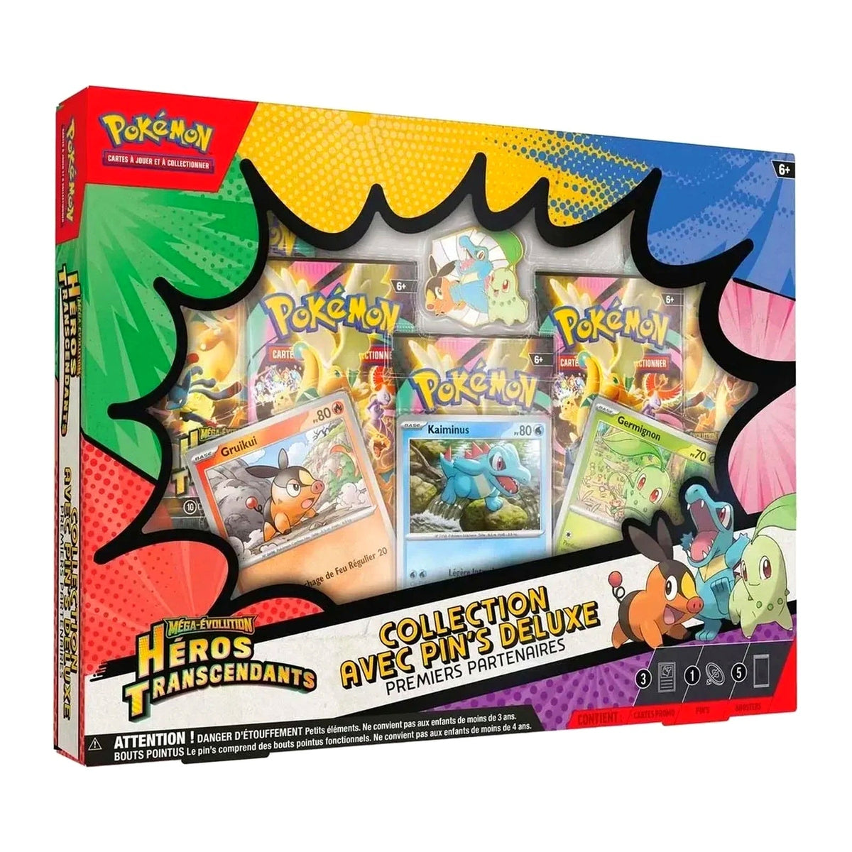 Pokémon - Coffret Collection avec Pin's Deluxe ME2.5 Héros Transcendants : Premiers Partenaires